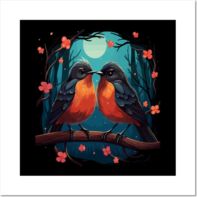 American Robin Couple Valentine Wall Art by JH Mart